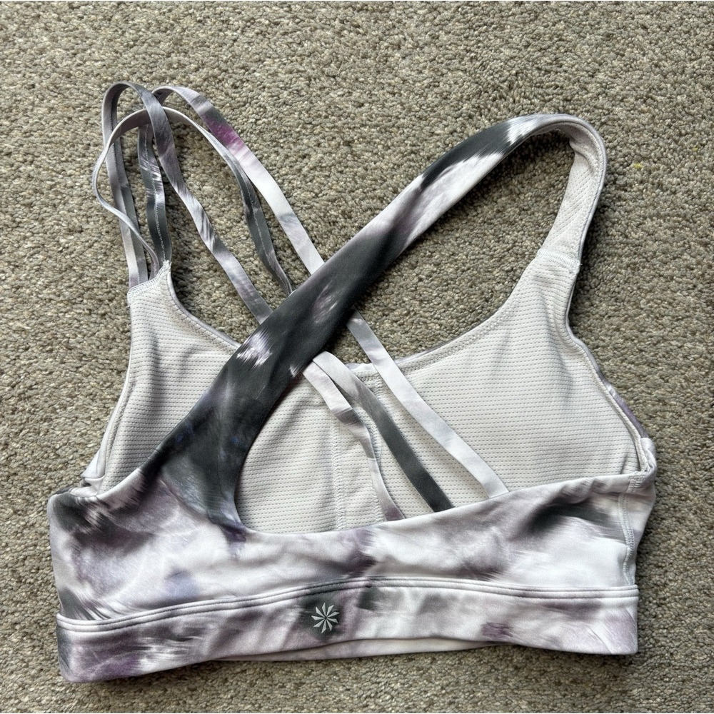 Athleta Womens Small Tie Dye Athletic Yoga Workout Strappy Back Sports Bra